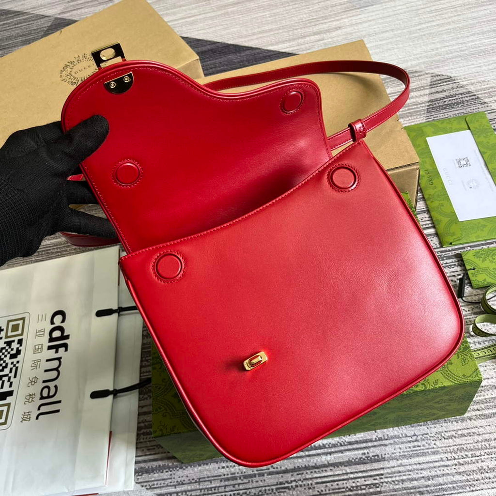 Gucci 740988 Equestrian inspired shoulder bag Blue and red