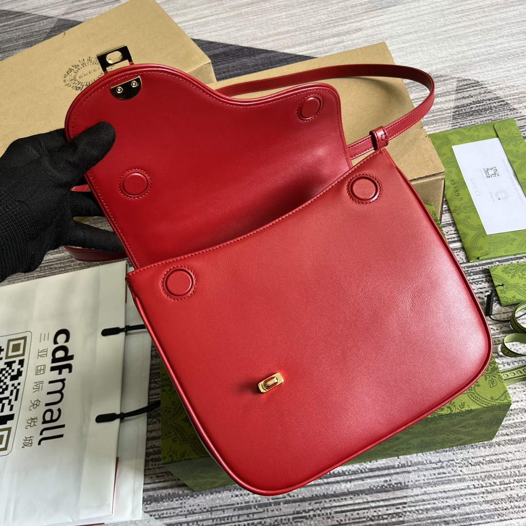 Gucci 740988 Equestrian inspired shoulder bag Blue and red