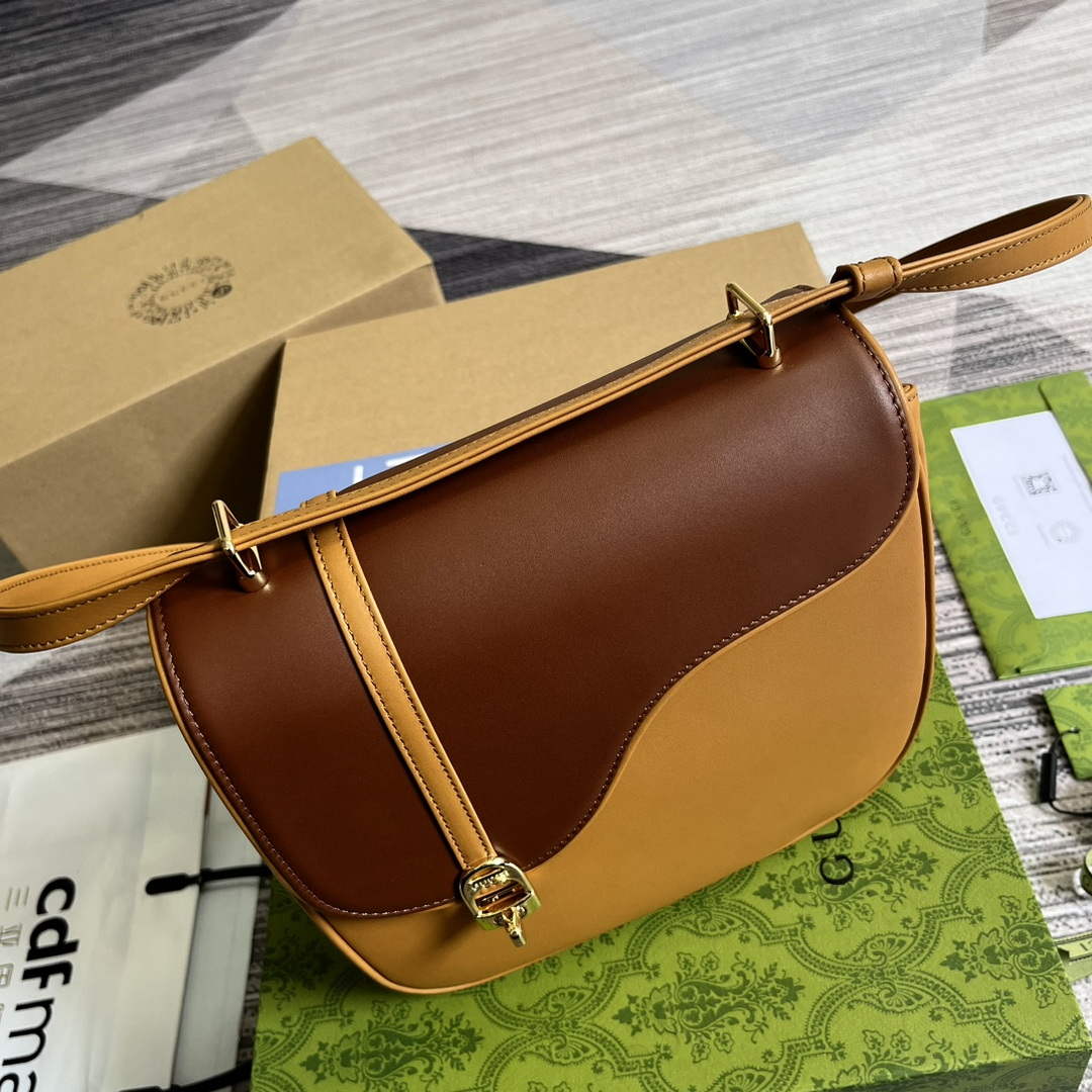 Gucci 740988 Equestrian inspired shoulder bag Cuir and brown - Default Title - View 4