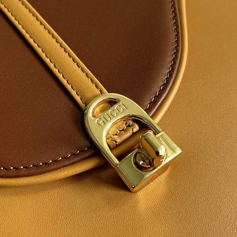 Gucci 740988 Equestrian inspired shoulder bag Cuir and brown