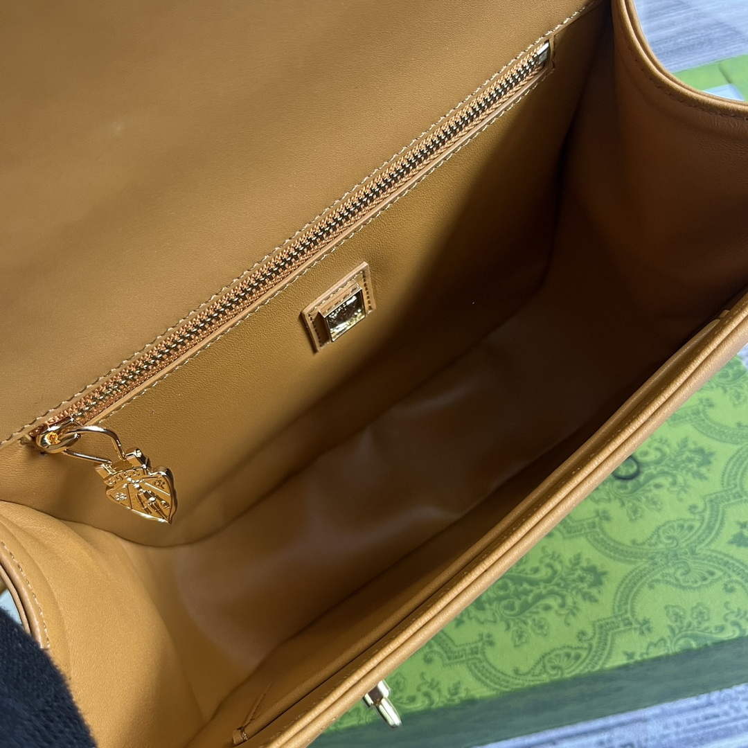Gucci 740988 Equestrian inspired shoulder bag Cuir and brown - Default Title - View 9