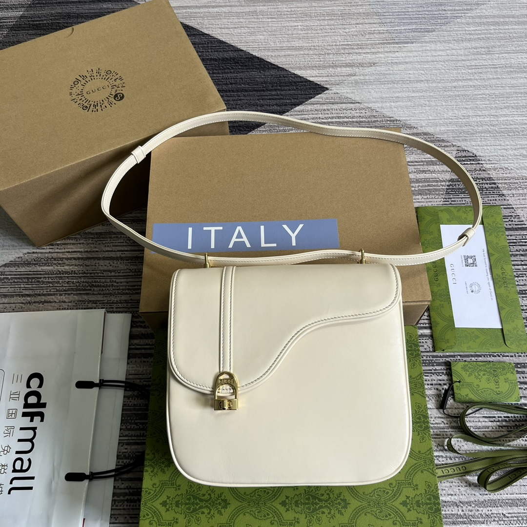 Gucci 740988 Equestrian inspired shoulder bag White - Default Title - View 1