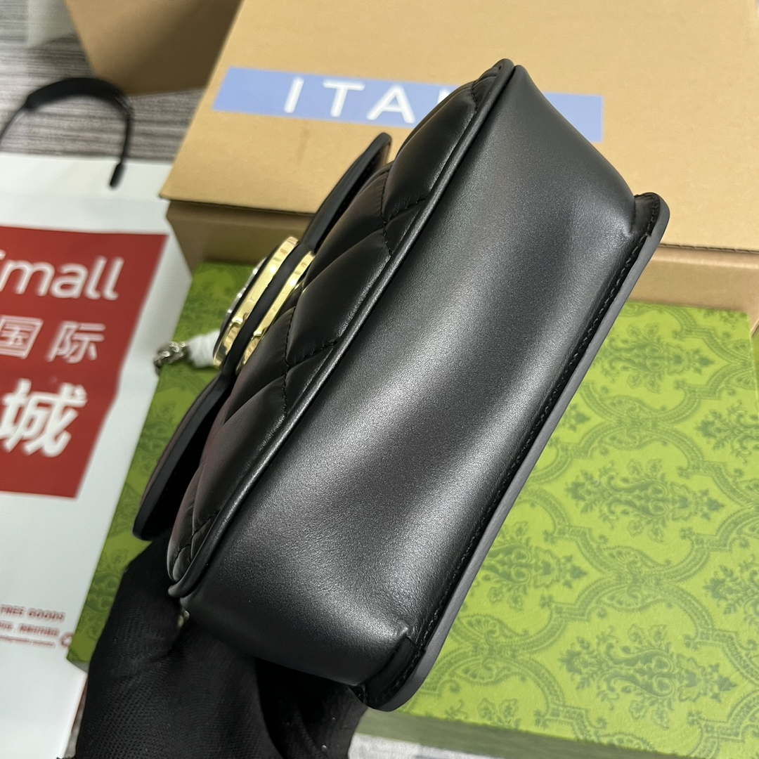 Gucci ?741457 Gucci Deco Mini Shoulder Bag Black