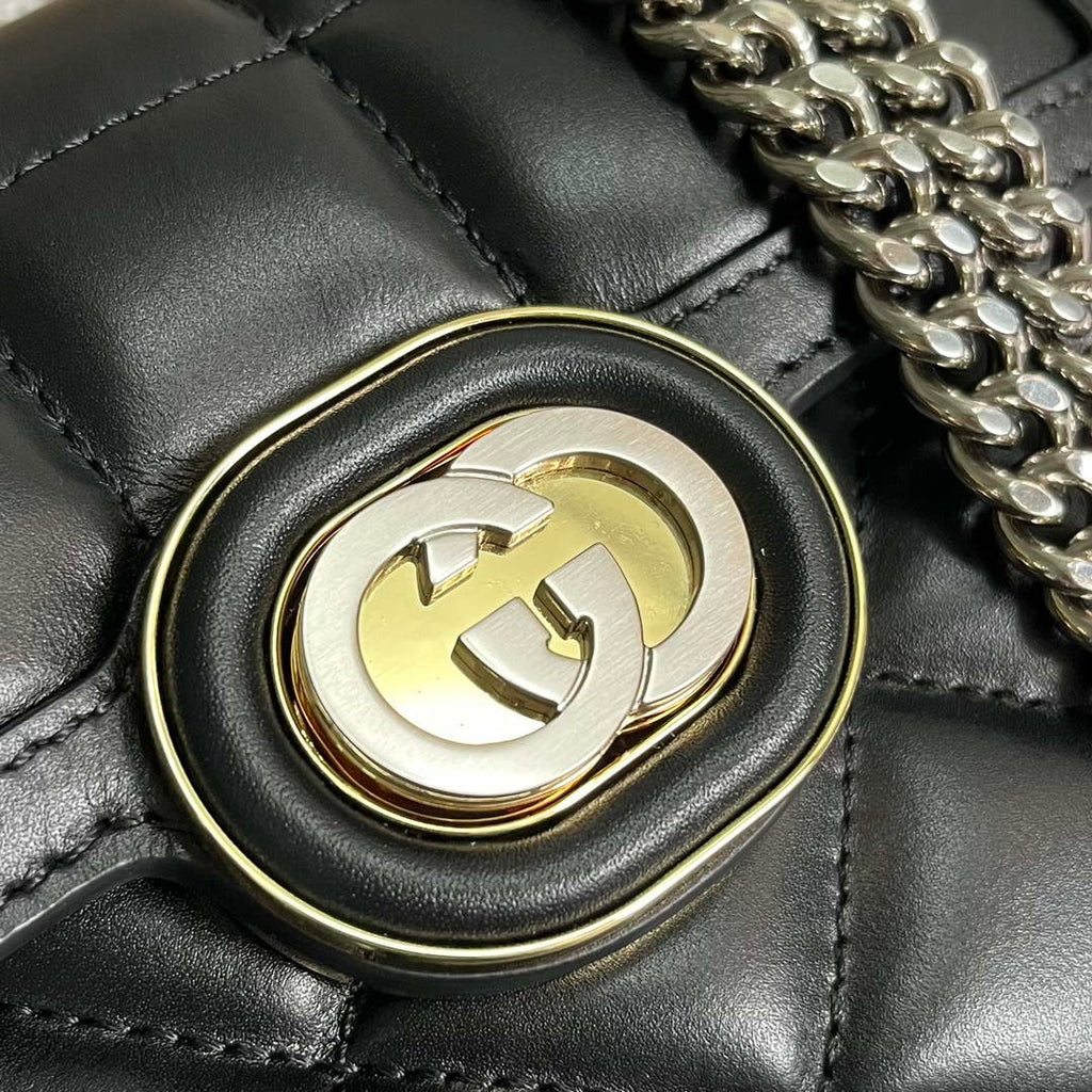 Gucci ?741457 Gucci Deco Mini Shoulder Bag Black