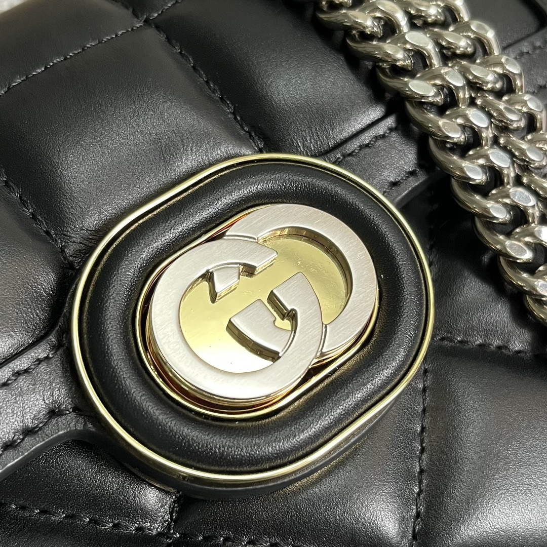 Gucci 741457 Gucci Deco mini shoulder bag Black