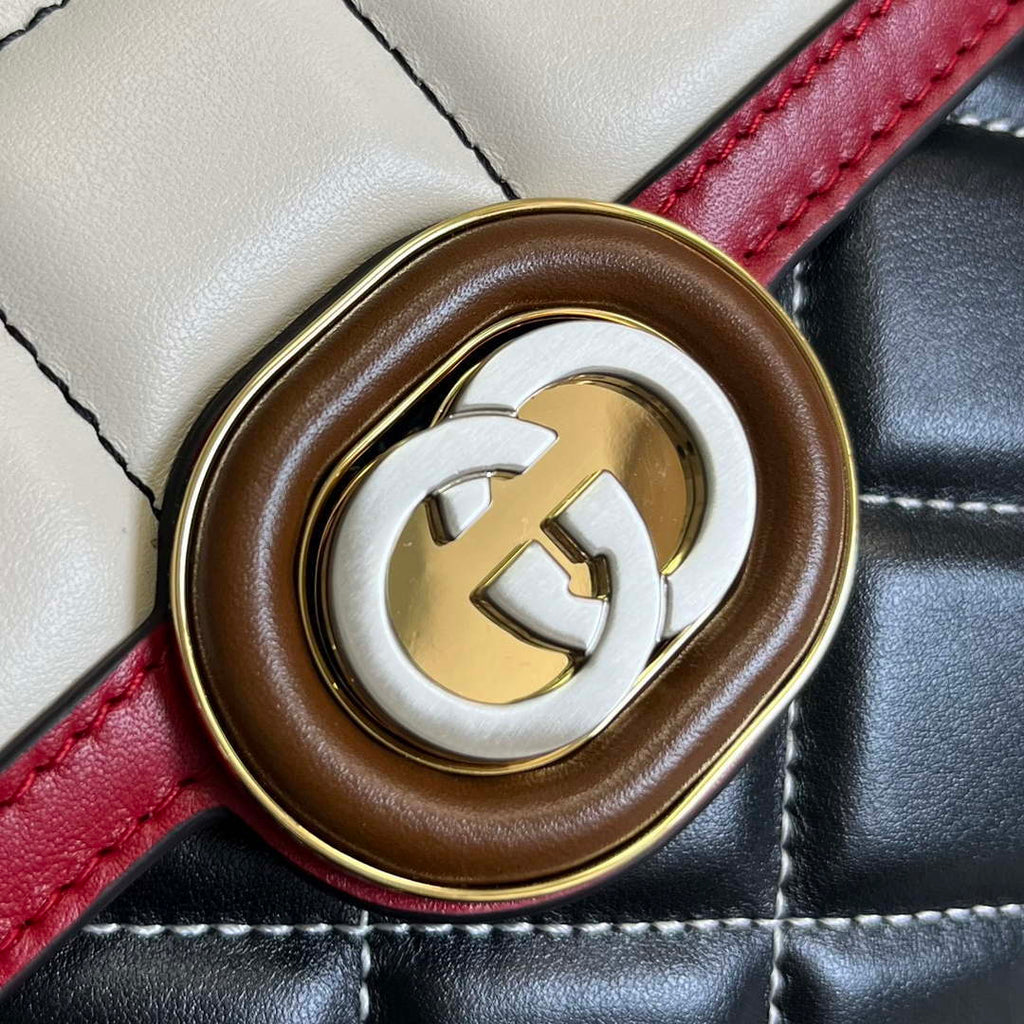 Gucci ?741457 Gucci Deco Mini Shoulder Bag Red&white