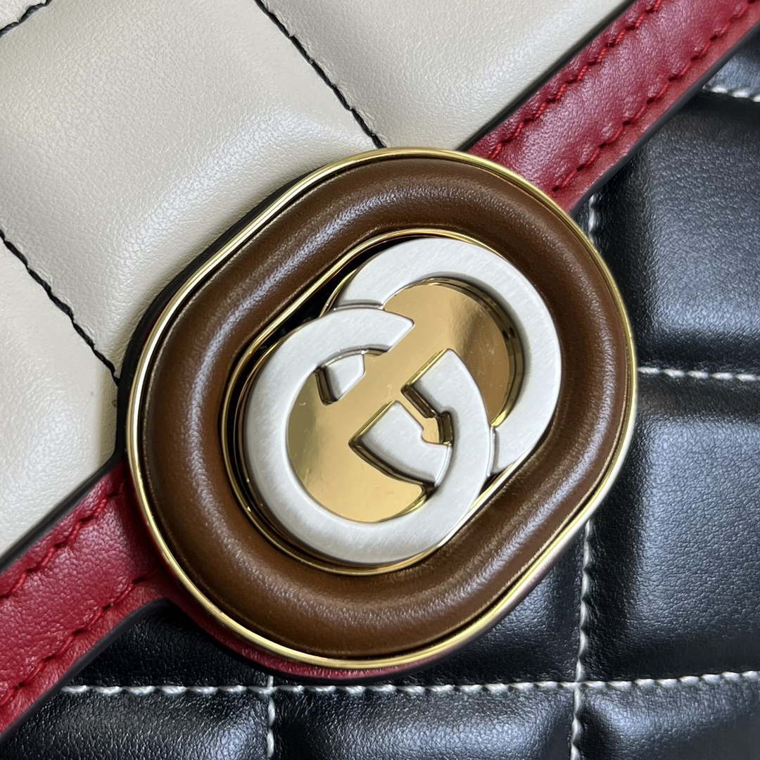 Gucci ?741457 Gucci Deco Mini Shoulder Bag Red&white