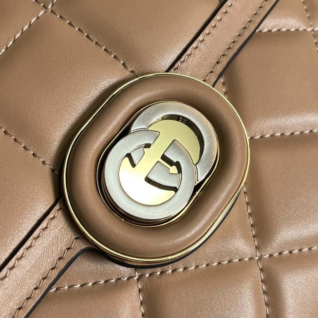 Gucci ?741457 Gucci Deco Mini Shoulder Bag Rose Beige
