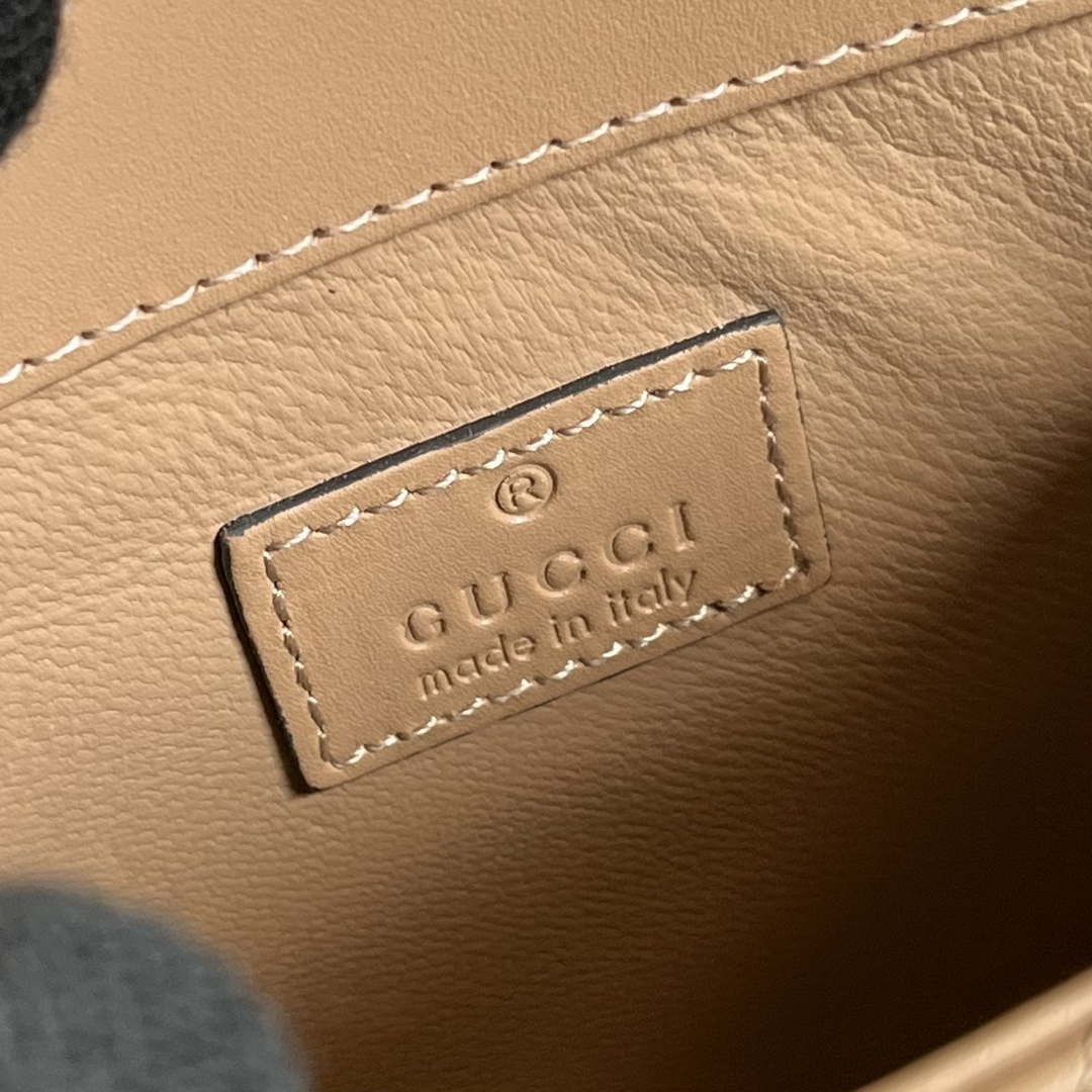 Gucci ?741457 Gucci Deco Mini Shoulder Bag Rose Beige