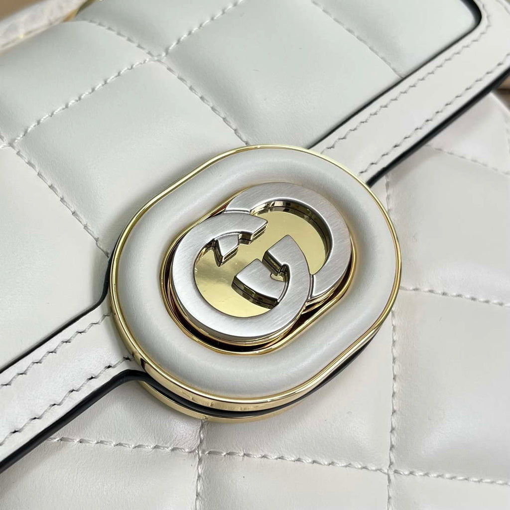 Gucci ?741457 Gucci Deco Mini Shoulder Bag White