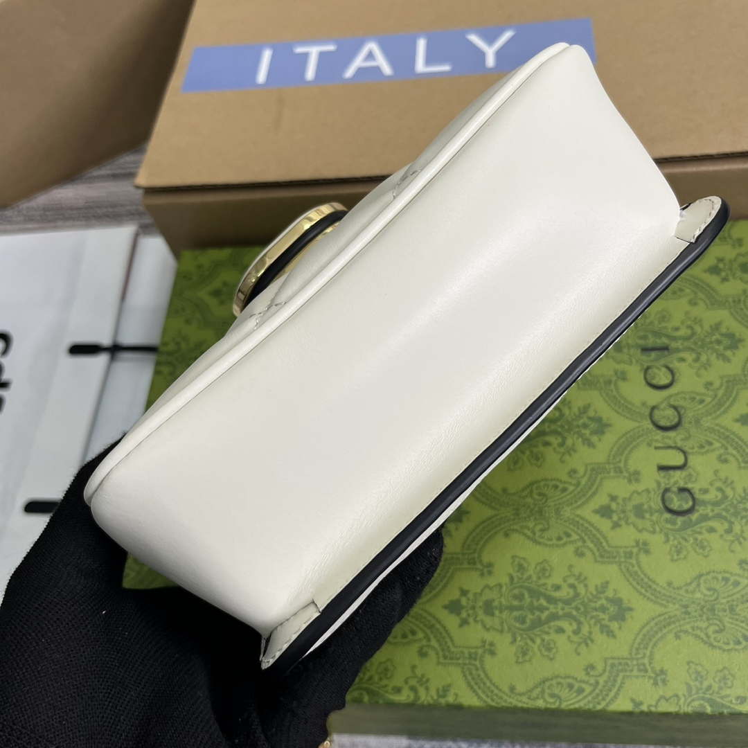 Gucci ?741457 Gucci Deco Mini Shoulder Bag White