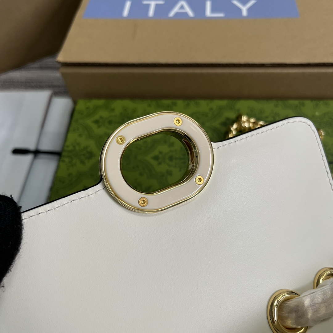 Gucci ?741457 Gucci Deco Mini Shoulder Bag White