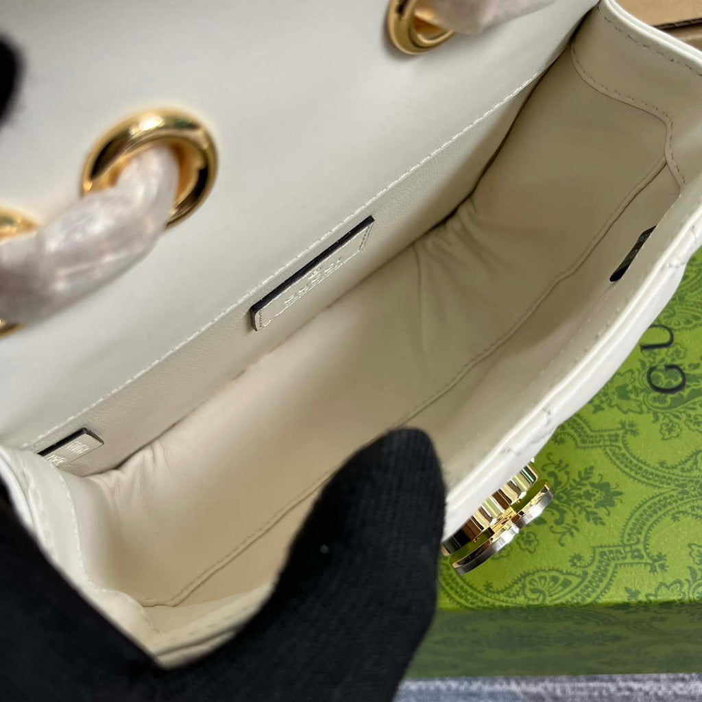 Gucci ?741457 Gucci Deco Mini Shoulder Bag White