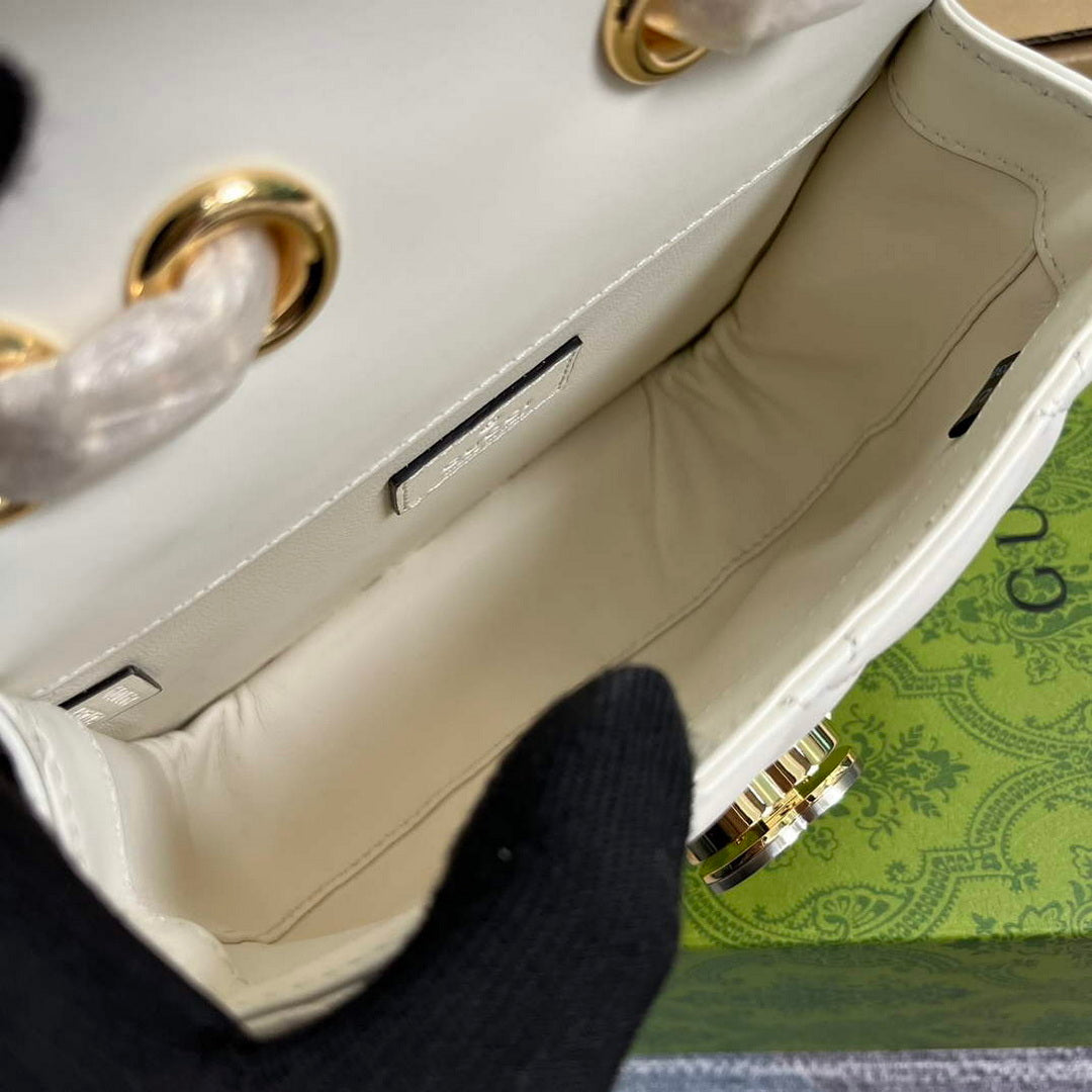 Gucci 741457 Gucci Deco mini shoulder bag White