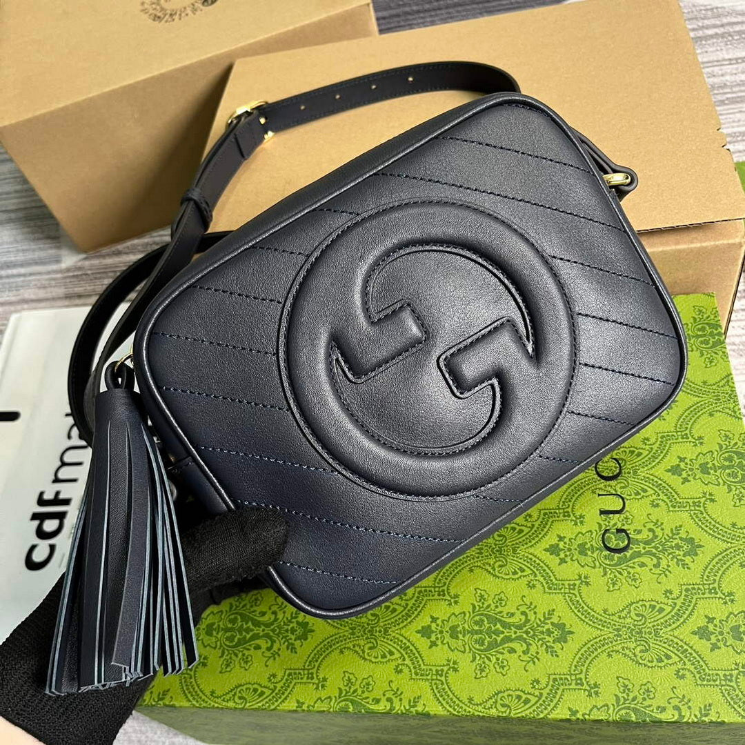Gucci 742360 Gucci Blondie Small Shoulder Bag Dark blue