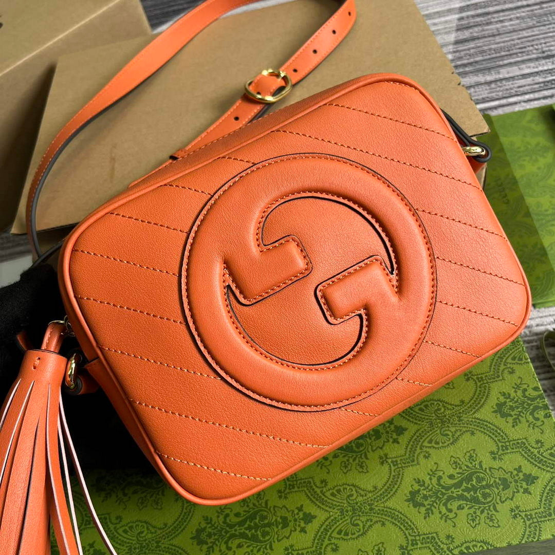 Gucci 742360 Gucci Blondie Small Shoulder Bag Orange - Default Title - View 4