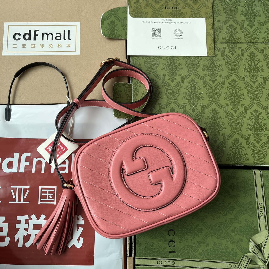 Gucci 742360 Gucci Blondie Small Shoulder Bag Pink - Default Title - View 1