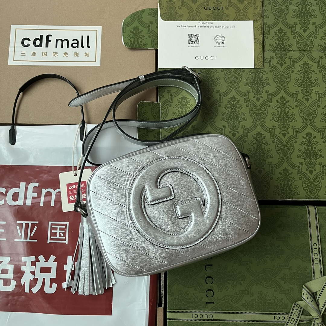 Gucci 742360 Gucci Blondie Small Shoulder Bag Silver