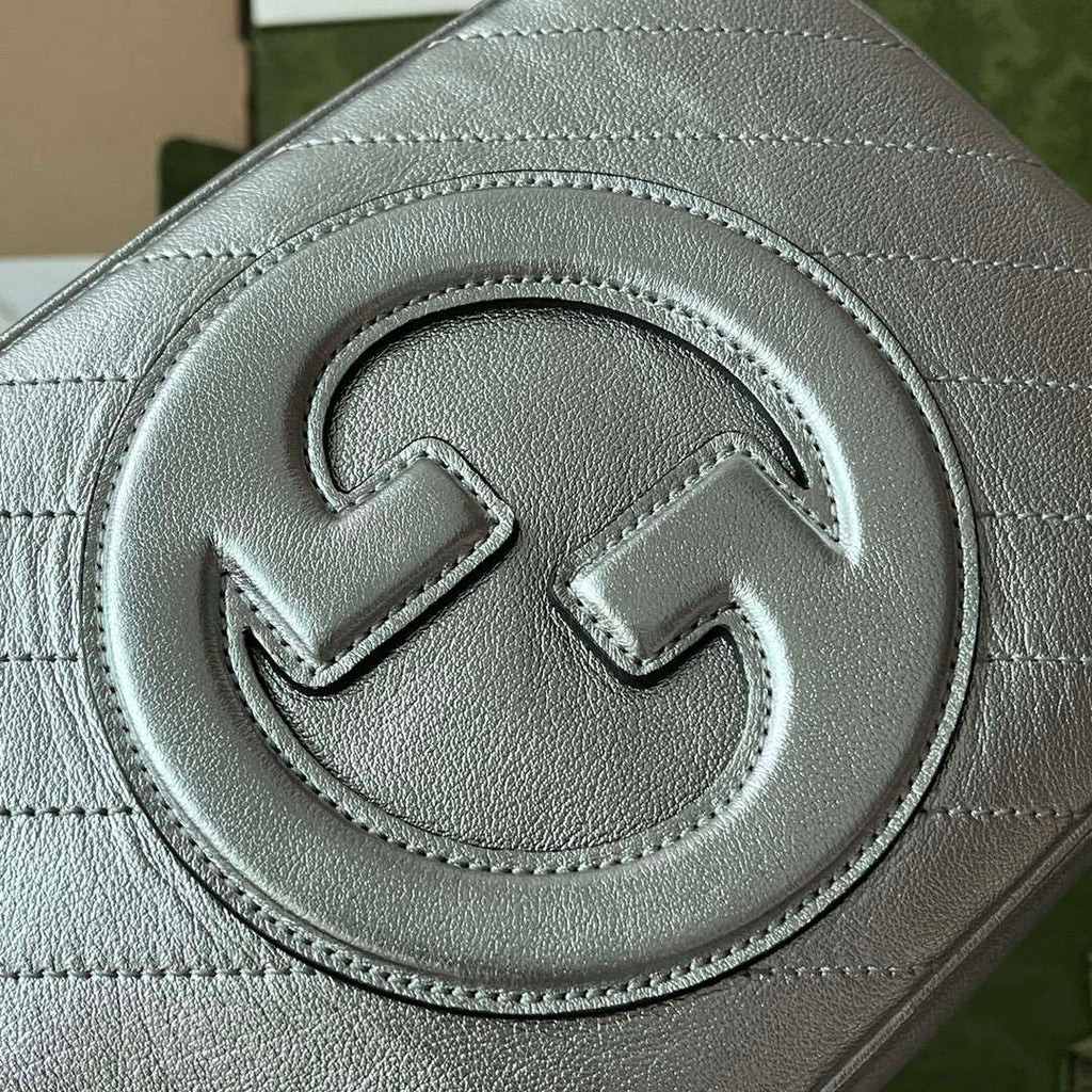 Gucci 742360 Gucci Blondie Small Shoulder Bag Silver