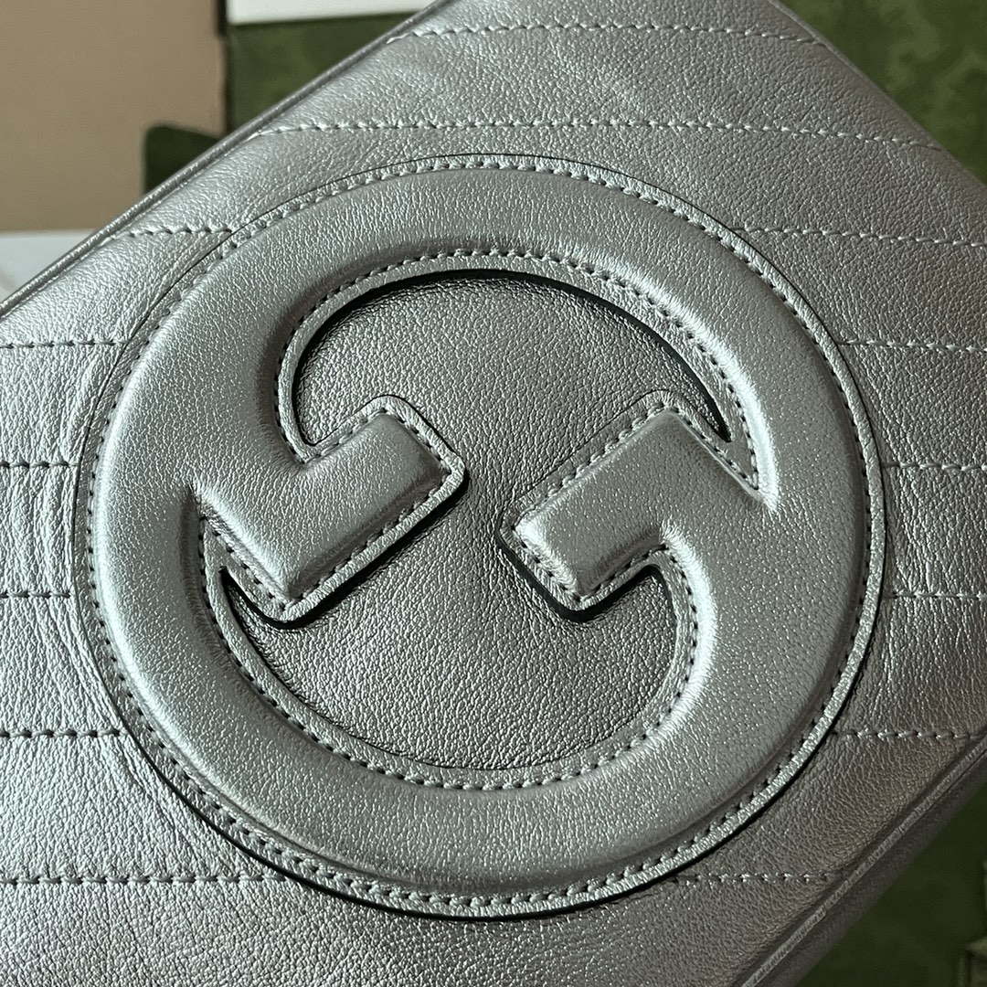 Gucci 742360 Gucci Blondie Small Shoulder Bag Silver - Default Title - View 6