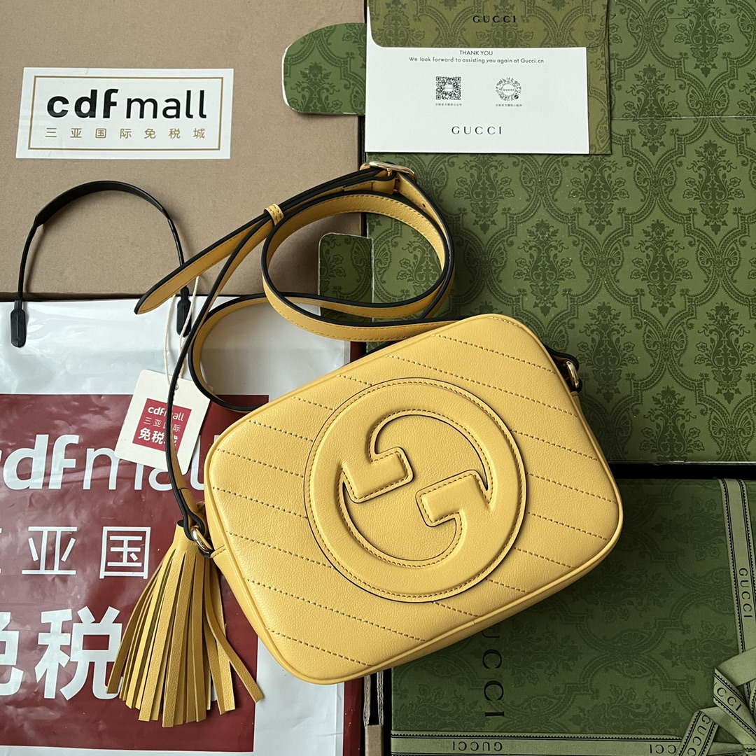 Gucci 742360 Gucci Blondie Small Shoulder Bag Yellow - Default Title - View 1