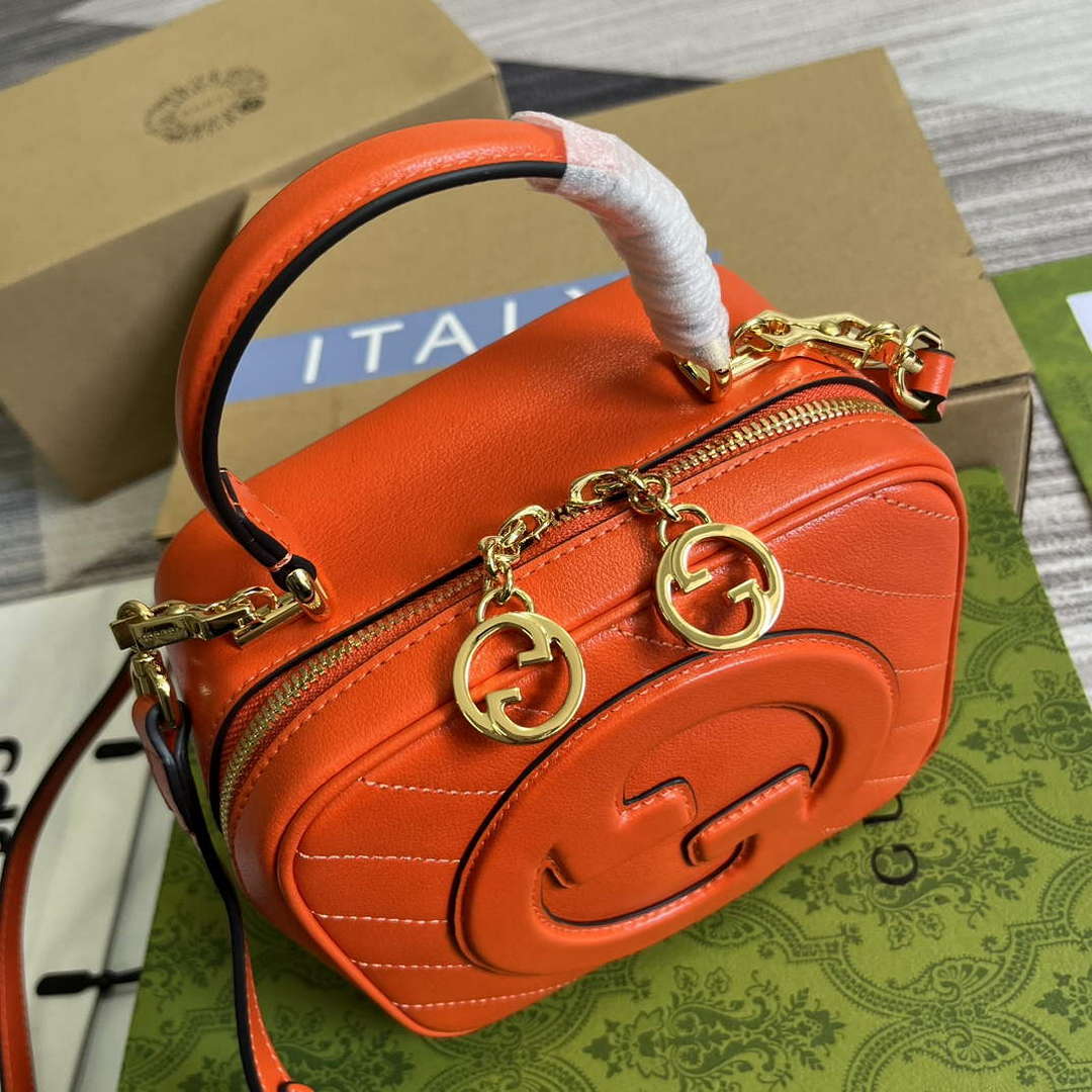 Gucci 744434 Gucci Blondie Top Handle Bag Orange - Default Title - View 7