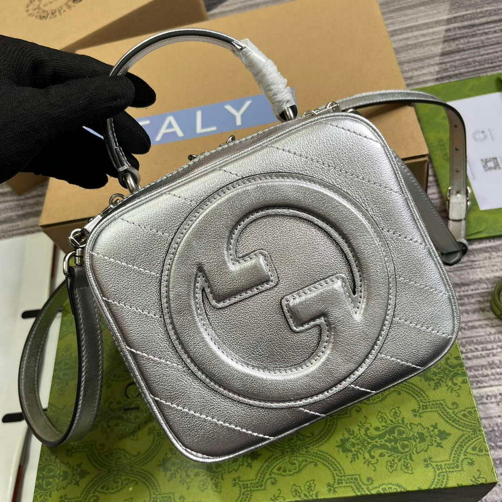 Gucci 744434 Gucci Blondie Top Handle Bag Silver