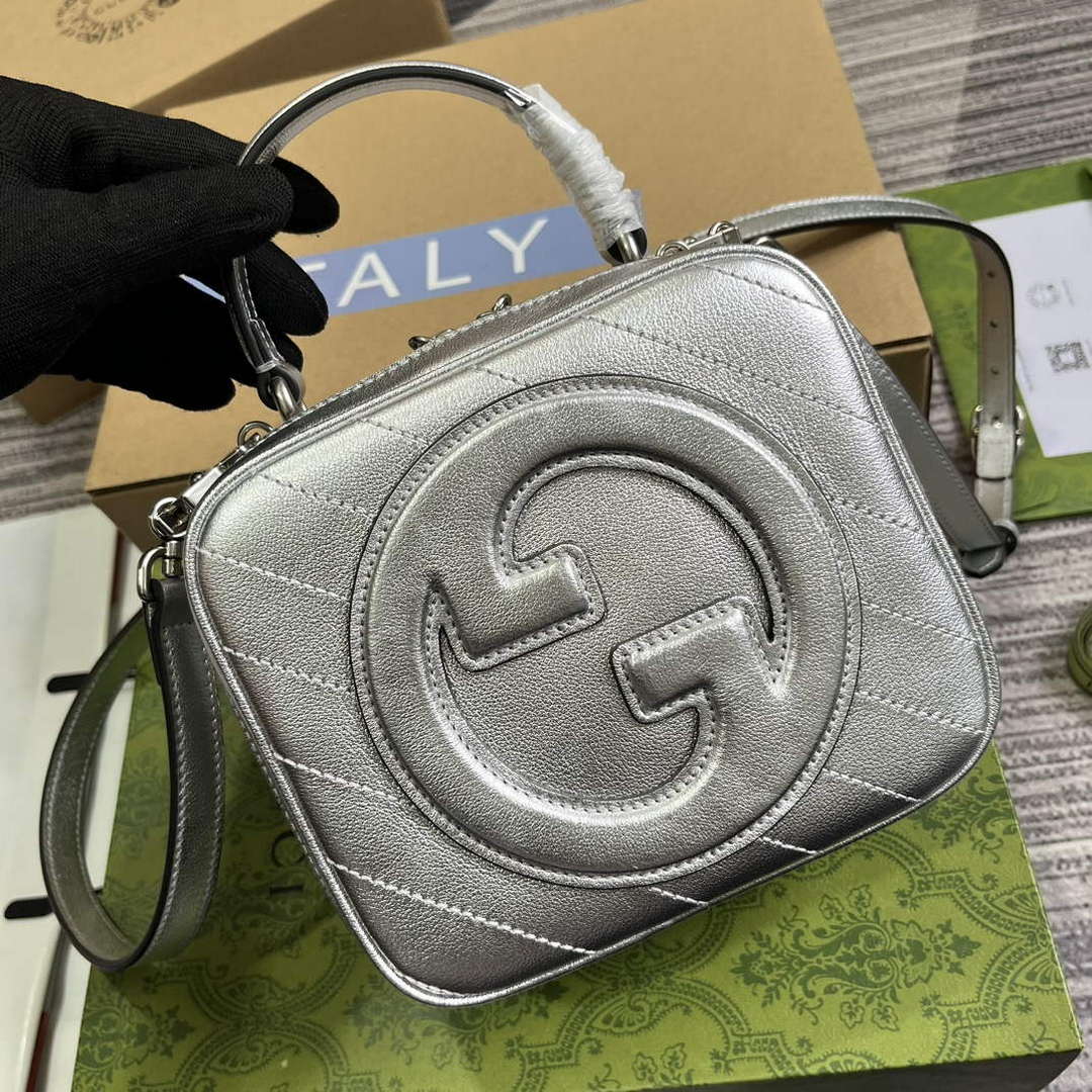 Gucci 744434 Gucci Blondie Top Handle Bag Silver - Default Title - View 4