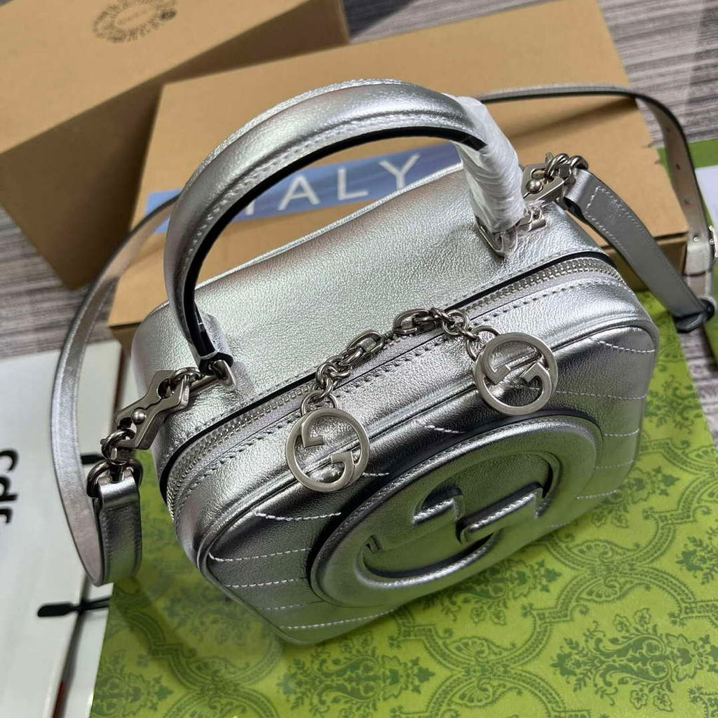 Gucci 744434 Gucci Blondie Top Handle Bag Silver