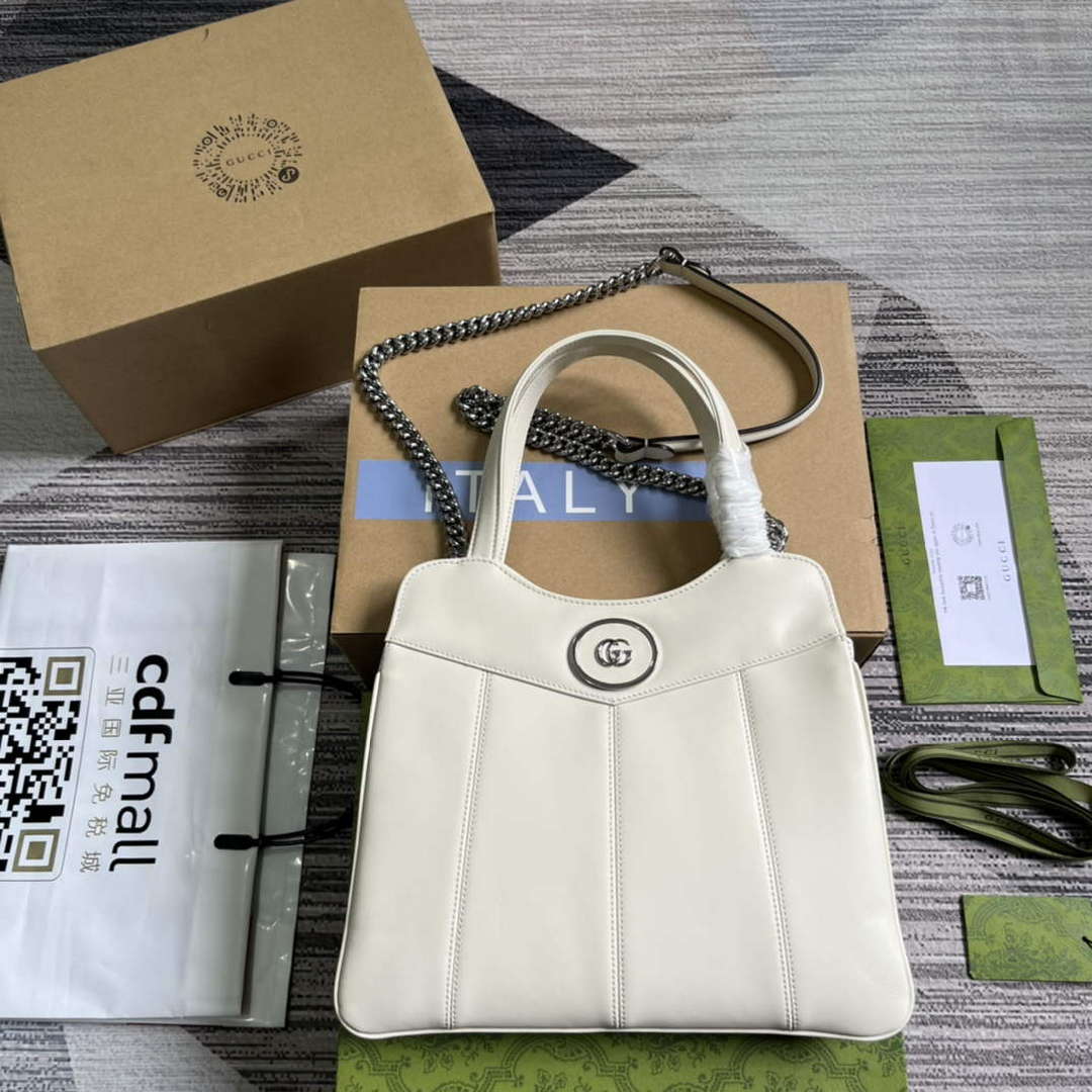 Gucci 745918 Petite GG Small Tote Bag White - Default Title - View 1