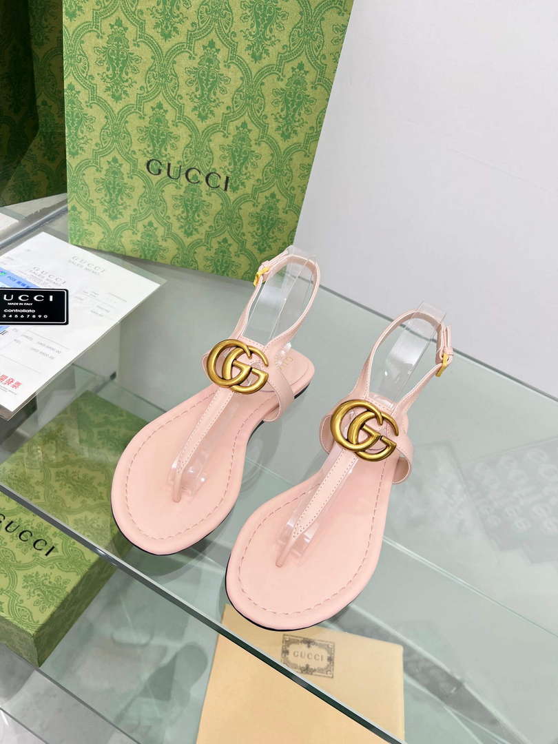 Gucci 746030 Women's Double G Thong Sandal G56311 - 35 - View 1