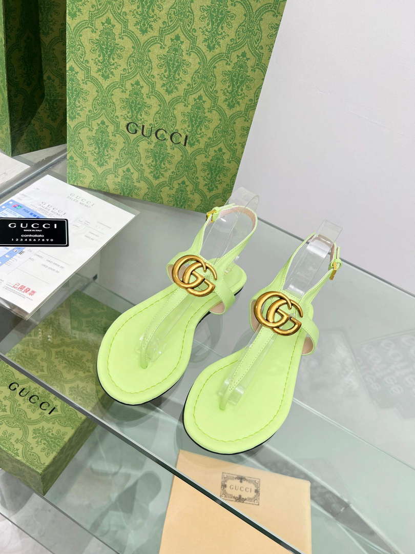 Gucci 746030 Women's Double G Thong Sandal G56312 - 35 - View 1
