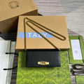Gucci 746056 Chain Wallet With Interlocking G Python Bow Black - Default Title - View 1