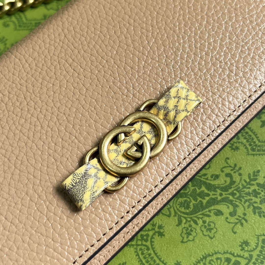 Gucci 746056 Chain Wallet With Interlocking G Python Bow Rose beige - Default Title - View 5