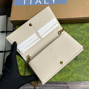 Gucci 746056 Chain Wallet With Interlocking G Python Bow White - Default Title - View 7