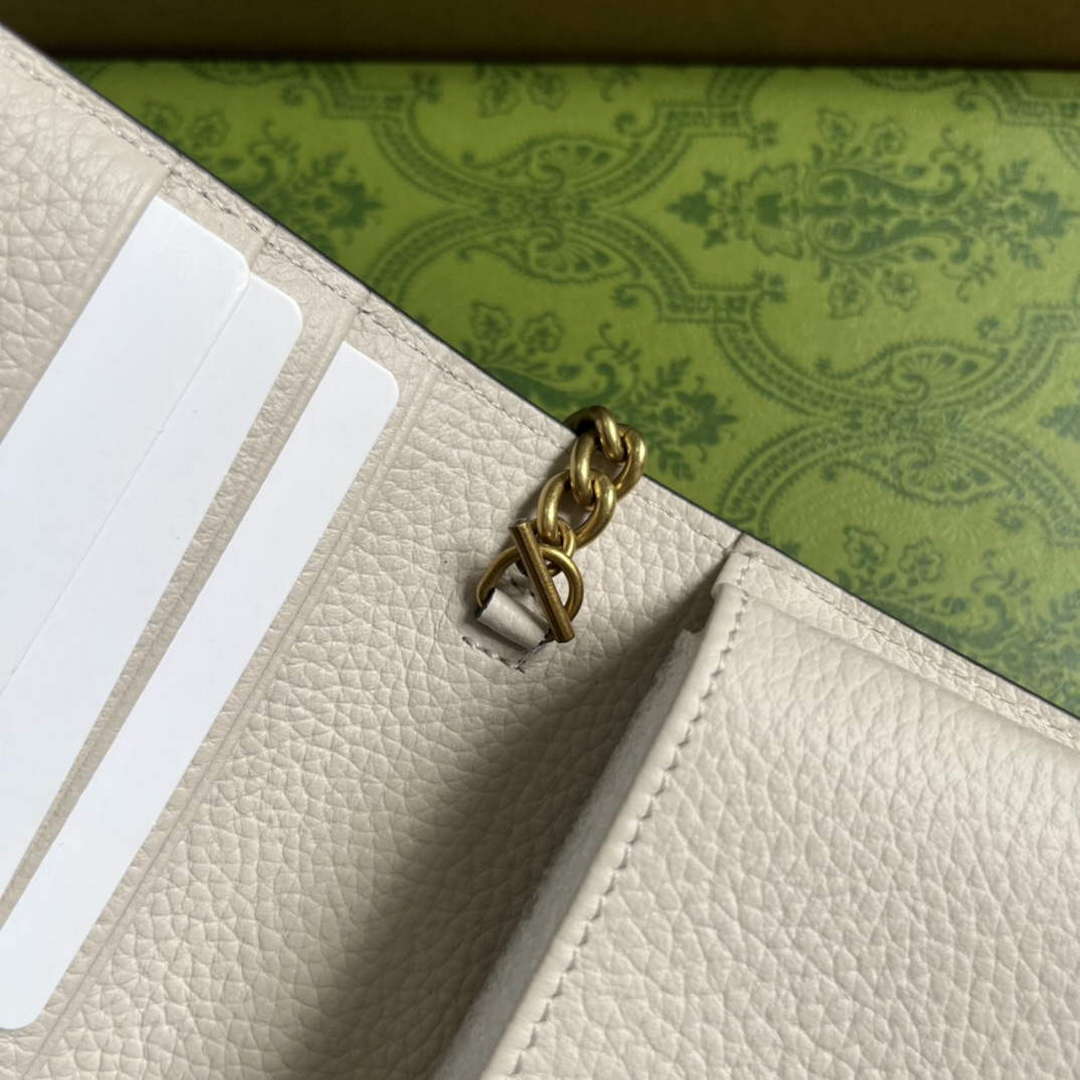 Gucci 746056 Chain Wallet With Interlocking G Python Bow White - Default Title - View 9