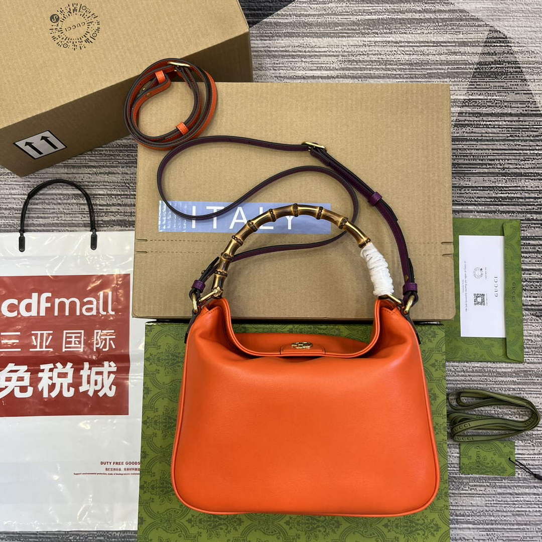Gucci 746124 Gucci Diana Medium Shoulder Bag Orange - Default Title - View 2