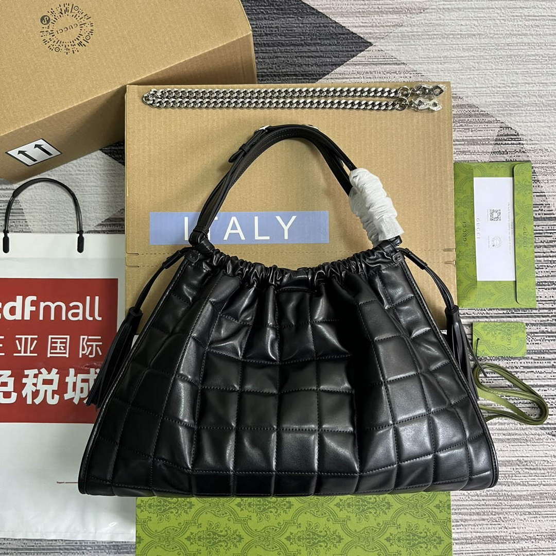 Gucci 746210 Gucci Deco Medium Tote Bag Black - Default Title - View 2