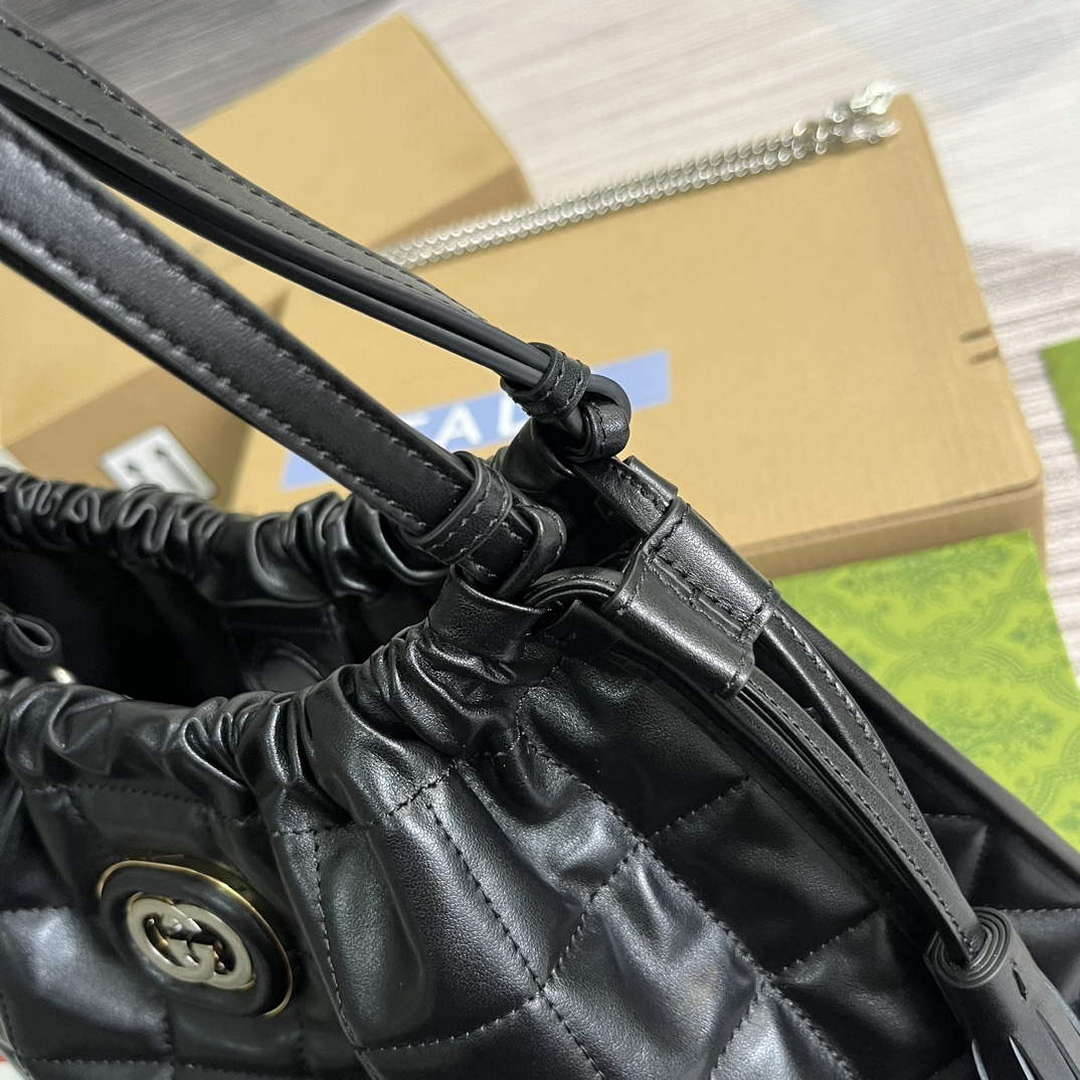 Gucci 746210 Gucci Deco Medium Tote Bag Black