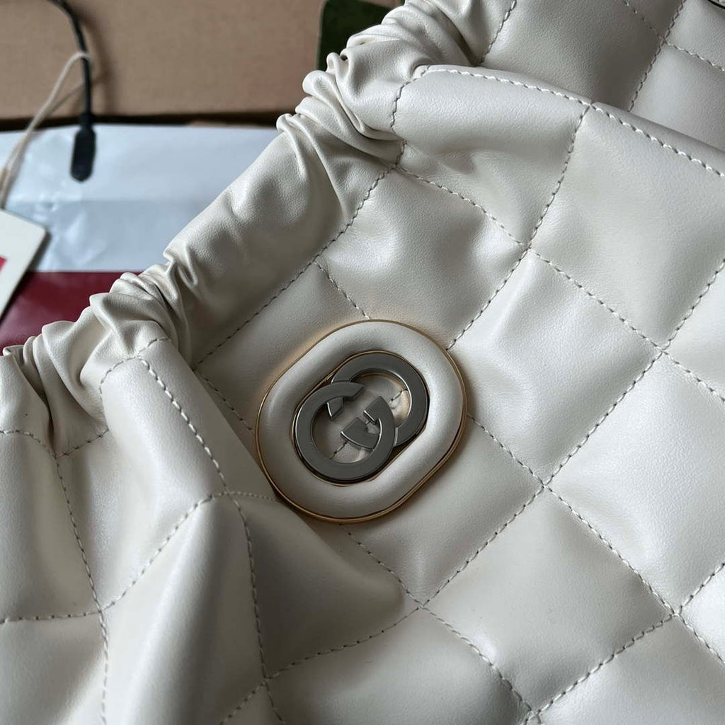 Gucci 746210 Gucci Deco medium tote bag in White Leather