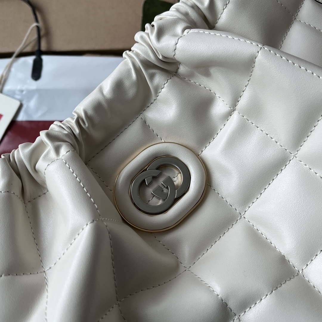 Gucci 746210 Gucci Deco medium tote bag in White Leather - Default Title - View 5