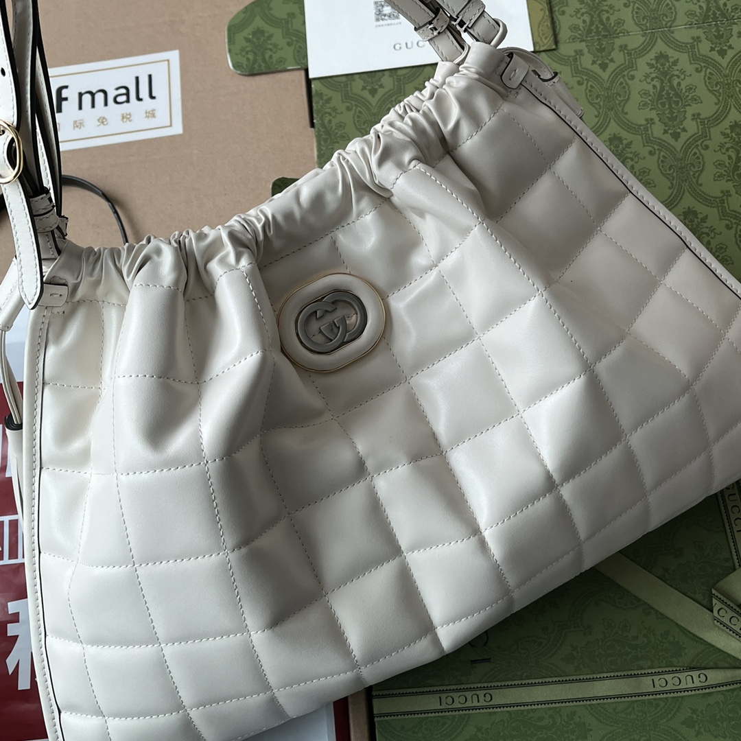 Gucci 746210 Gucci Deco medium tote bag in White Leather - Default Title - View 7