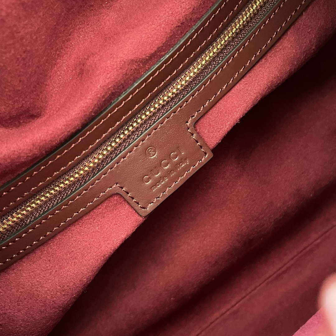 Gucci 746210 Gucci Deco medium tote bag in Wine red leather - Default Title - View 8