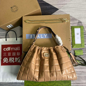 Gucci 746210 Gucci Deco Medium Tote Bag Rose beige - Default Title - View 1