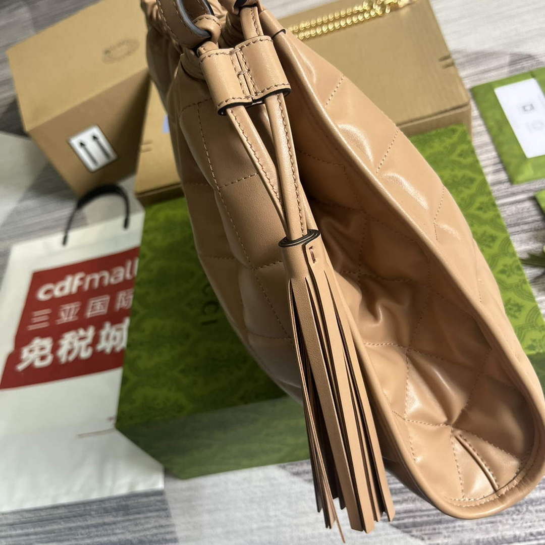 Gucci 746210 Gucci Deco Medium Tote Bag Rose beige - Default Title - View 7