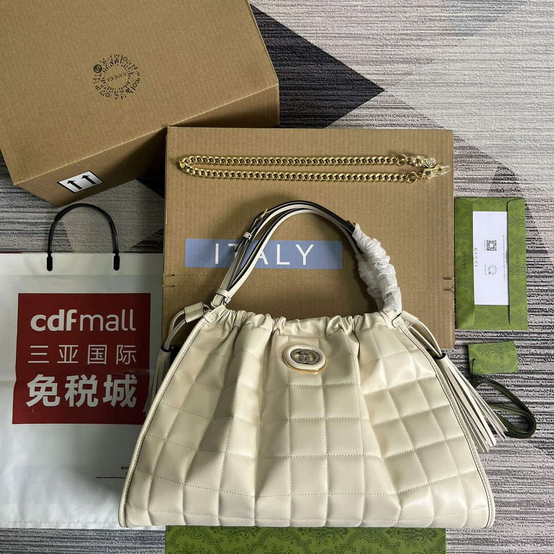 Gucci 746210 Gucci Deco Medium Tote Bag White - Default Title - View 1