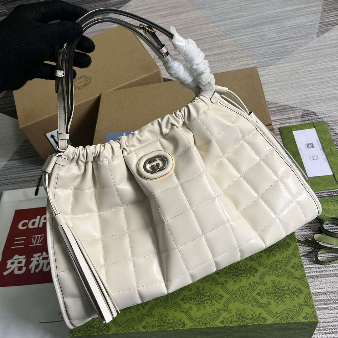 Gucci 746210 Gucci Deco Medium Tote Bag White - Default Title - View 4