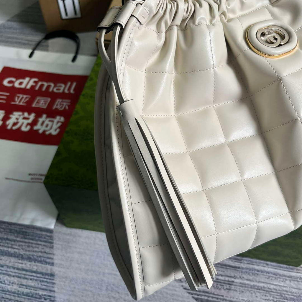 Gucci 746210 Gucci Deco Medium Tote Bag White
