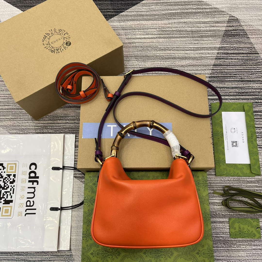 Gucci 746251 Gucci Diana Small Shoulder Bag Orange - Default Title - View 1