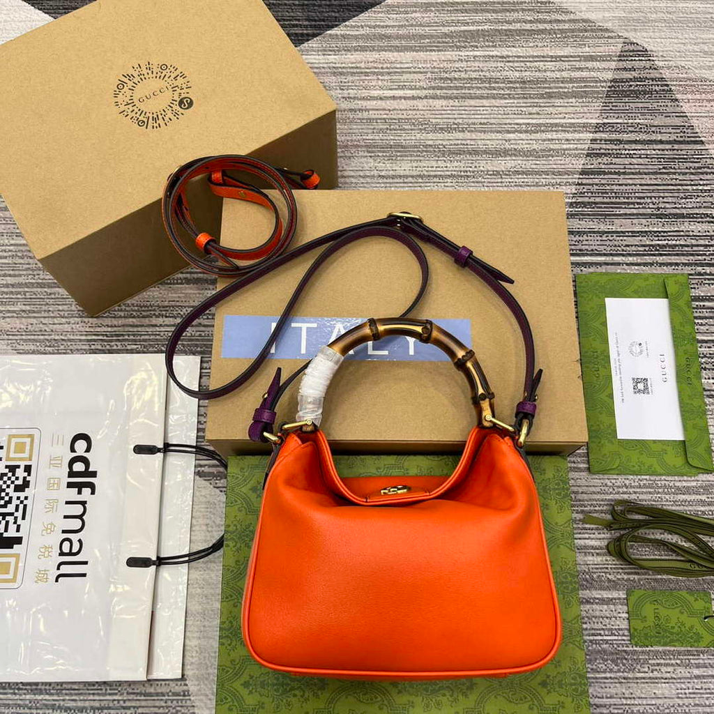 Gucci 746251 Gucci Diana Small Shoulder Bag Orange
